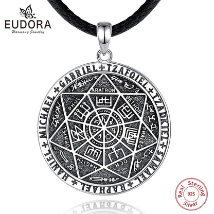 925 Sterling Silver Seven Archangels Amulet Necklace