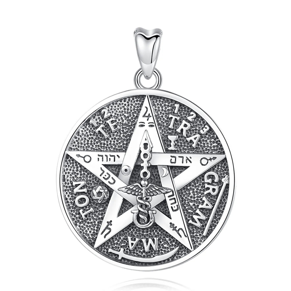 EUDORA 925 Sterling Silver Pentagram Runes Necklaces