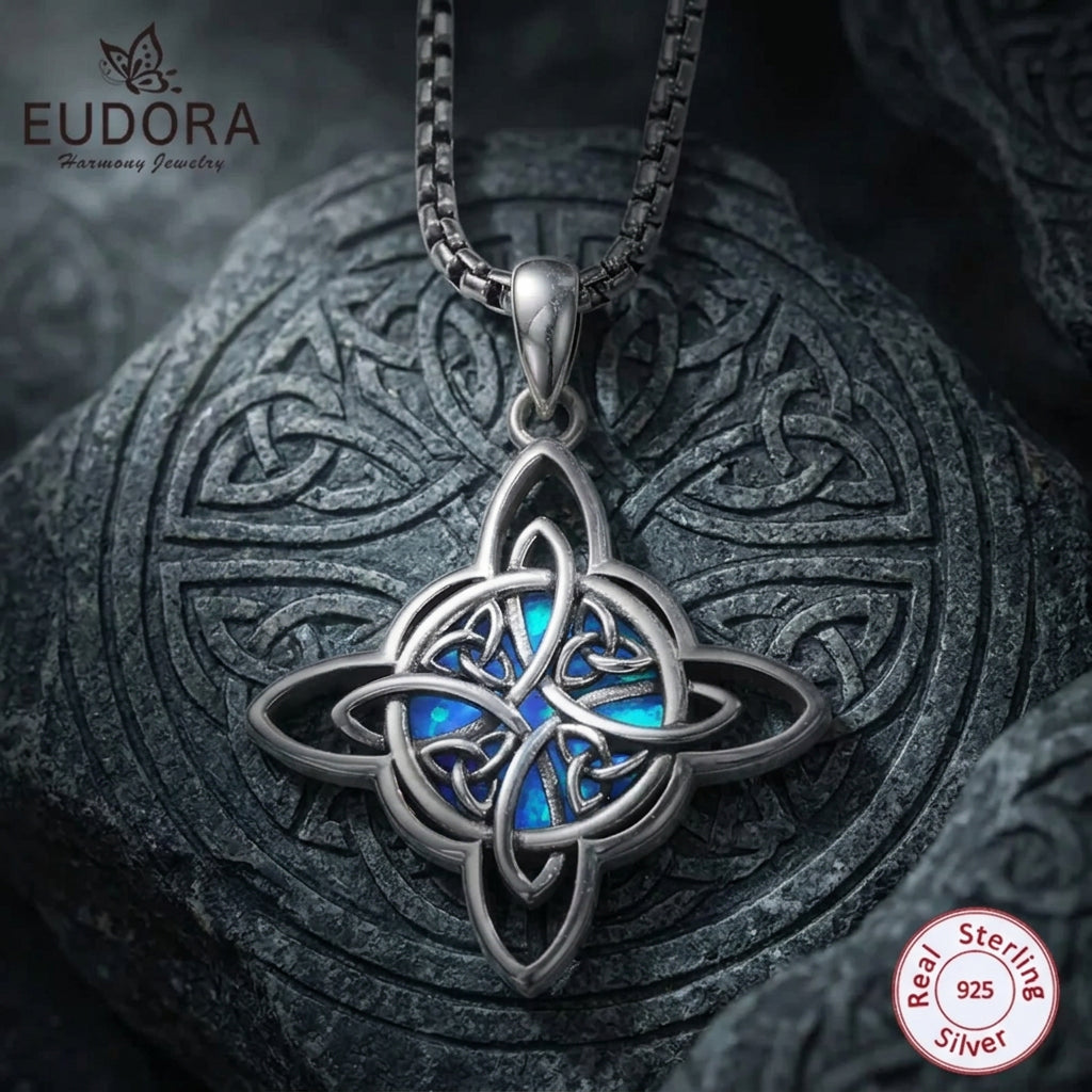 Eudora Original 925 Sterling Silver Witch Celtic Knot Necklace