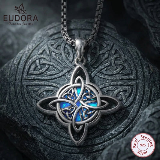 Eudora Original 925 Sterling Silver Witch Celtic Knot Necklace