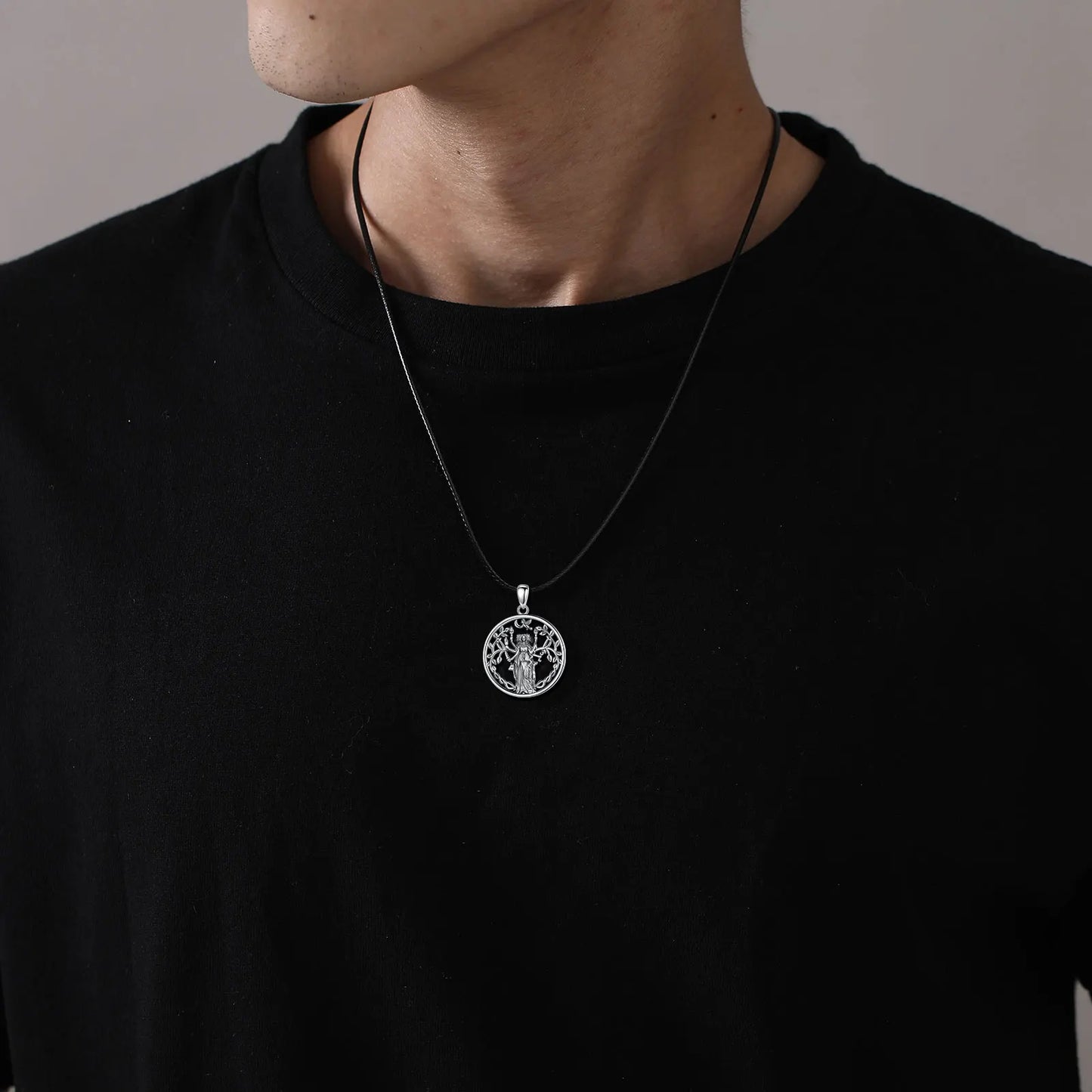 925 Sterling Silver Triple Moon Goddess Necklace Hecate Amulet Pendant