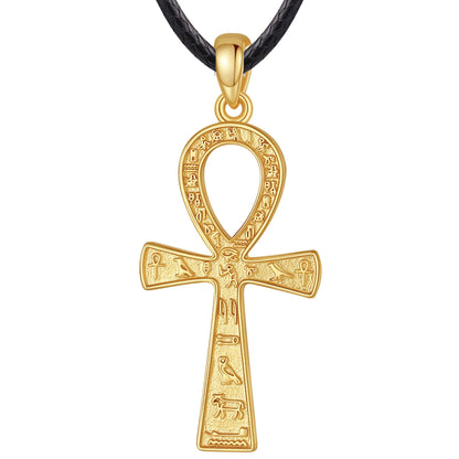 Eudora 925 Sterling Silver Ancient Egyptian Ankh Cross Necklace