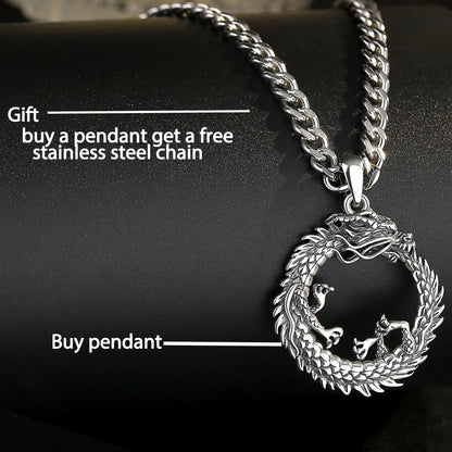 Eudora 925 Sterling Silver Dragon Neckalce