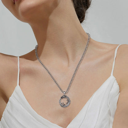 Eudora 925 Sterling Silver Dragon Neckalce