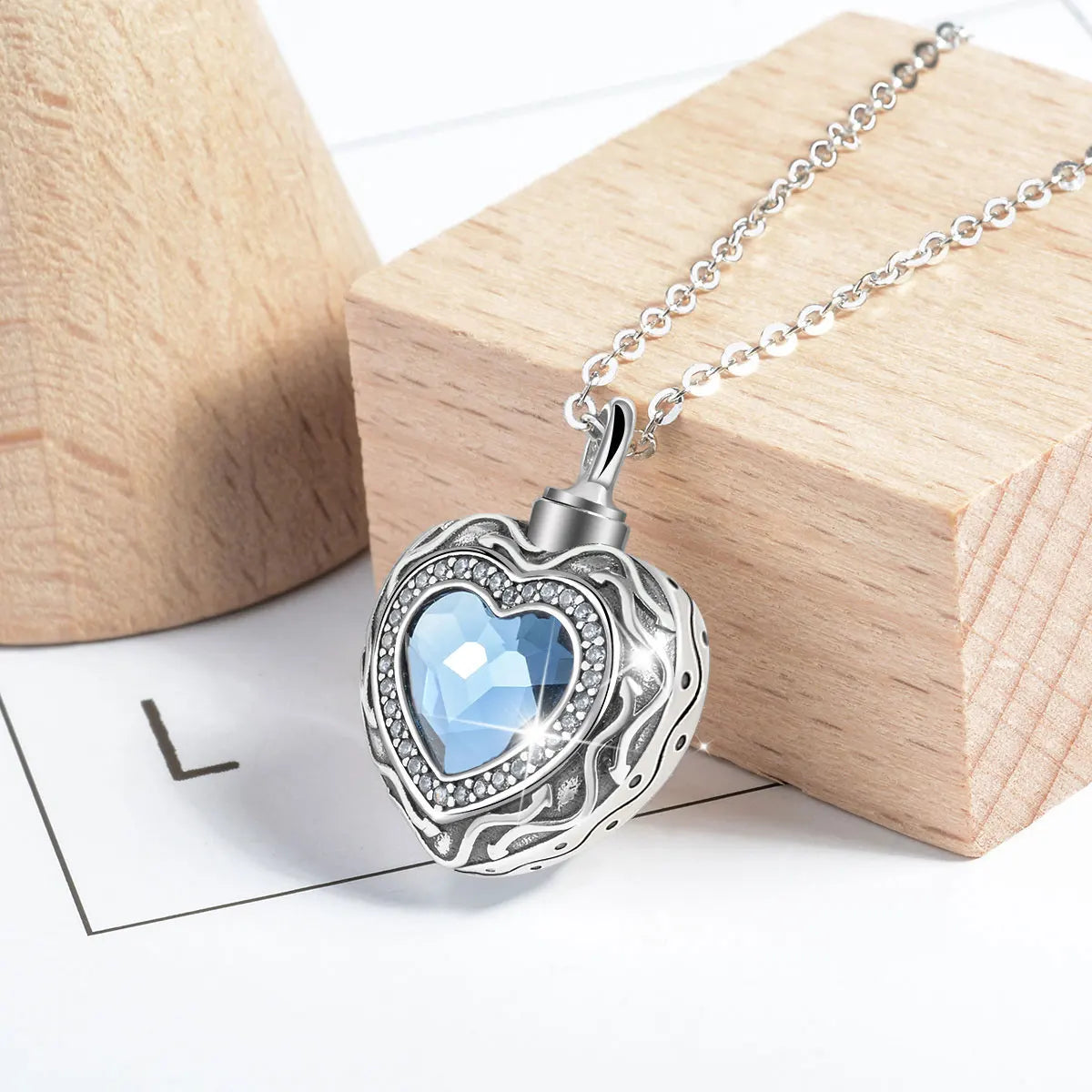 Eudora 925 Sterling Silver Heart Locket Heart cremation memorial ashes urn