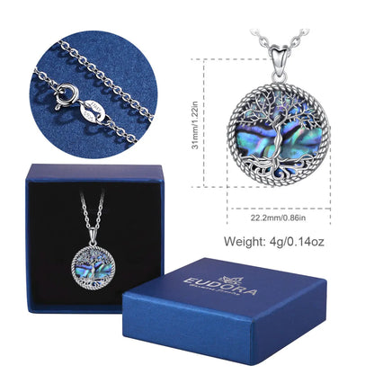 EUDORA 925 Sterling Silver Tree of Life Pendant