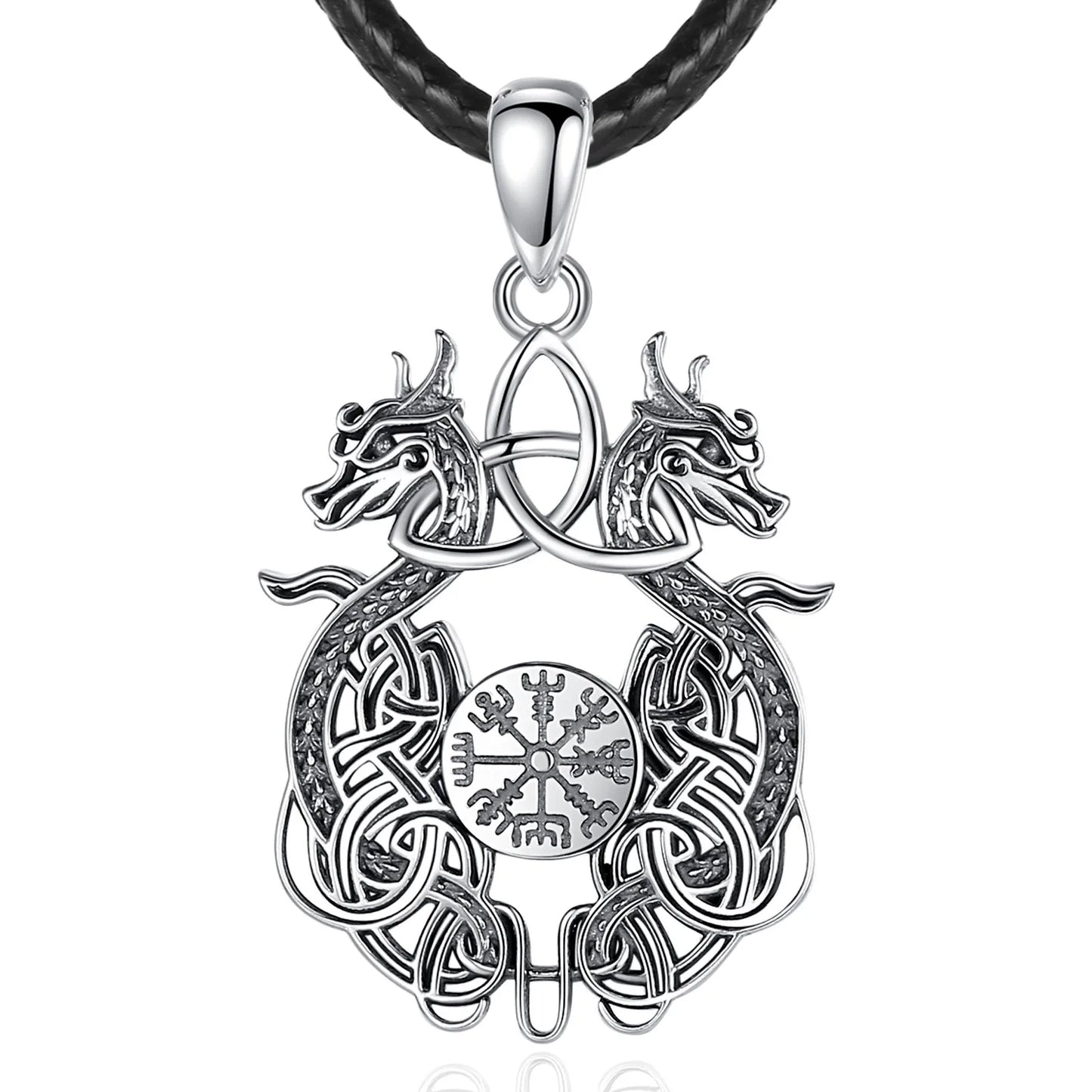 Eudora 925 Sterling Silver Viking Dragon Necklace