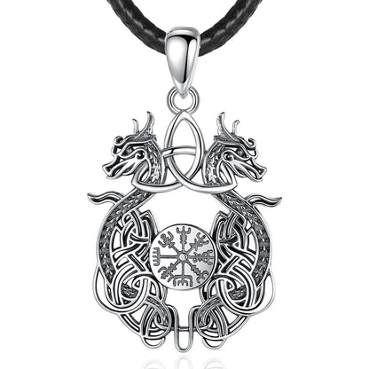Eudora 925 Sterling Silver Viking Dragon Necklace