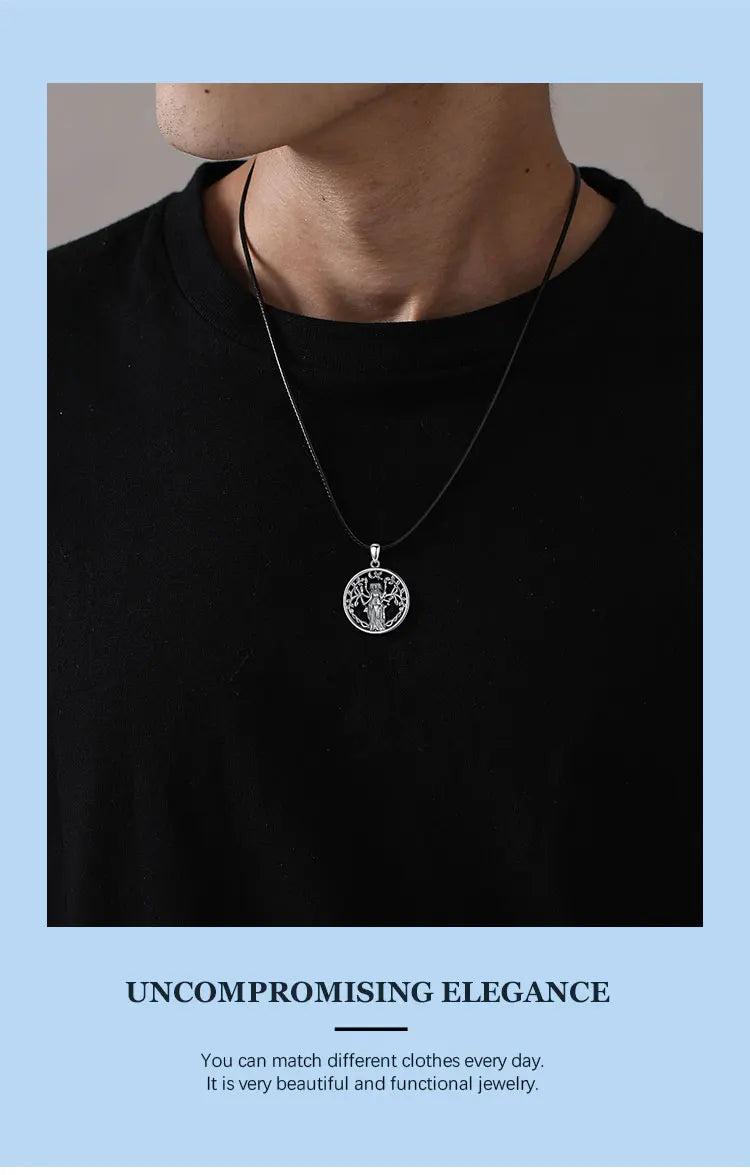 925 Sterling Silver Triple Moon Goddess Necklace Hecate Amulet Pendant