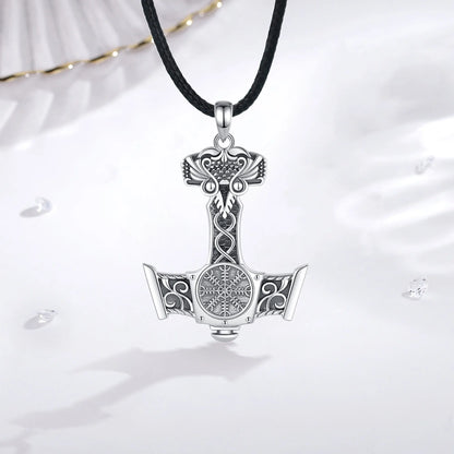 Eudora 925 Sterling Silver Norse Viking Thor's Hammer Necklace