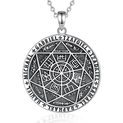 925 Sterling Silver Seven Archangels Amulet Necklace