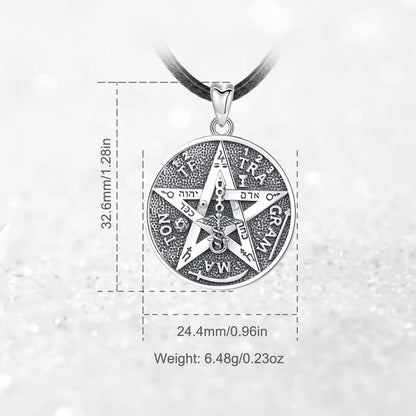 EUDORA 925 Sterling Silver Pentagram Runes Necklaces