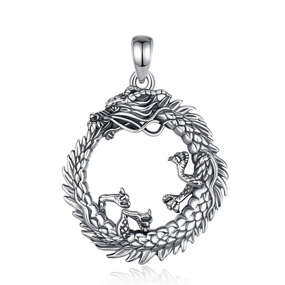 Eudora 925 Sterling Silver Dragon Neckalce