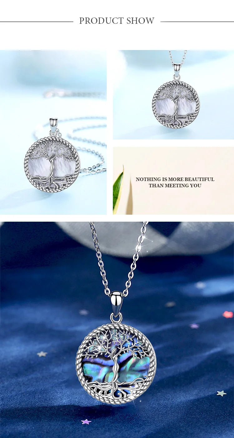 EUDORA 925 Sterling Silver Tree of Life Pendant