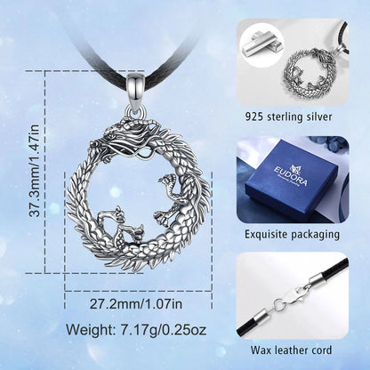 Eudora 925 Sterling Silver Dragon Neckalce