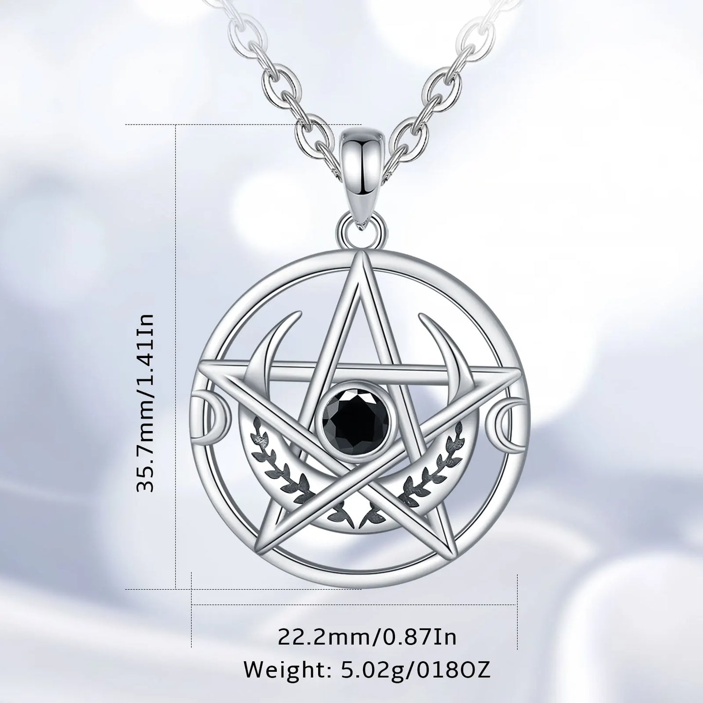 Eudora 925 Sterling Silver Pentagram Necklace