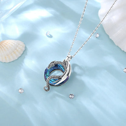 Eudora Real 925 Sterling Silver Dragon Neckalce