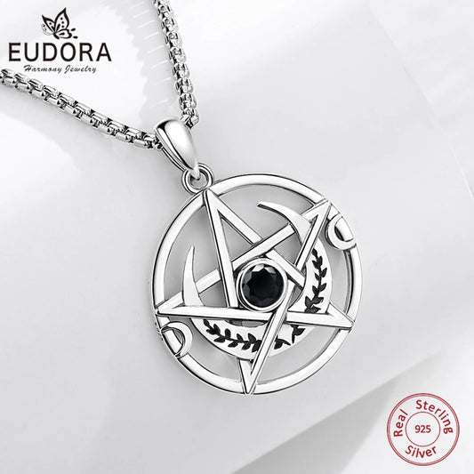Eudora 925 Sterling Silver Pentagram Necklace