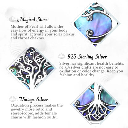 EUDORA Genuine 925 Sterling Silver Tree of Life