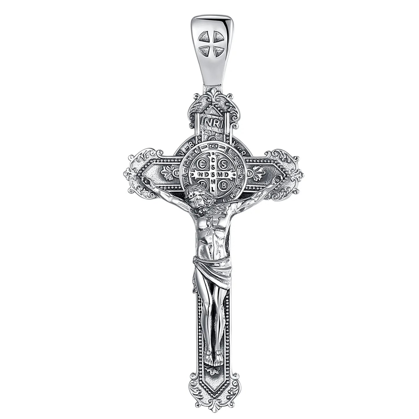 Eudora 925 Sterling Silver Christ on cross pendant