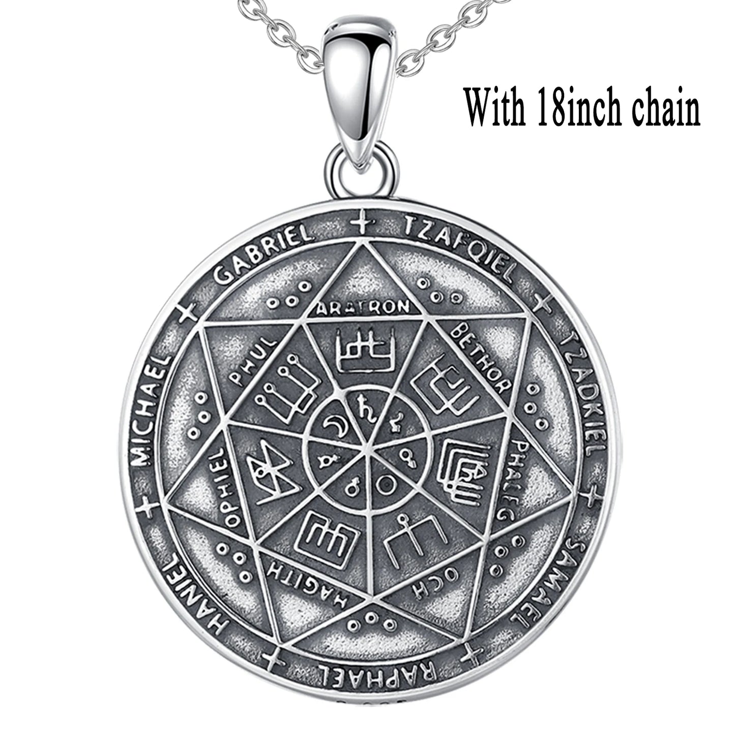Eudora 925 Sterling Silver Seven Archangels Amulet Necklace