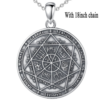 Eudora 925 Sterling Silver Seven Archangels Amulet Necklace