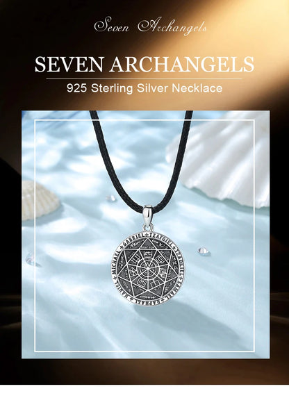 925 Sterling Silver Seven Archangels Amulet Necklace