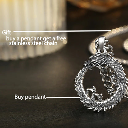 Eudora 925 Sterling Silver Dragon Neckalce