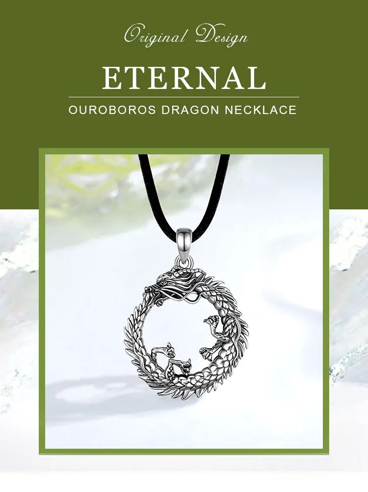 Eudora 925 Sterling Silver Dragon Neckalce