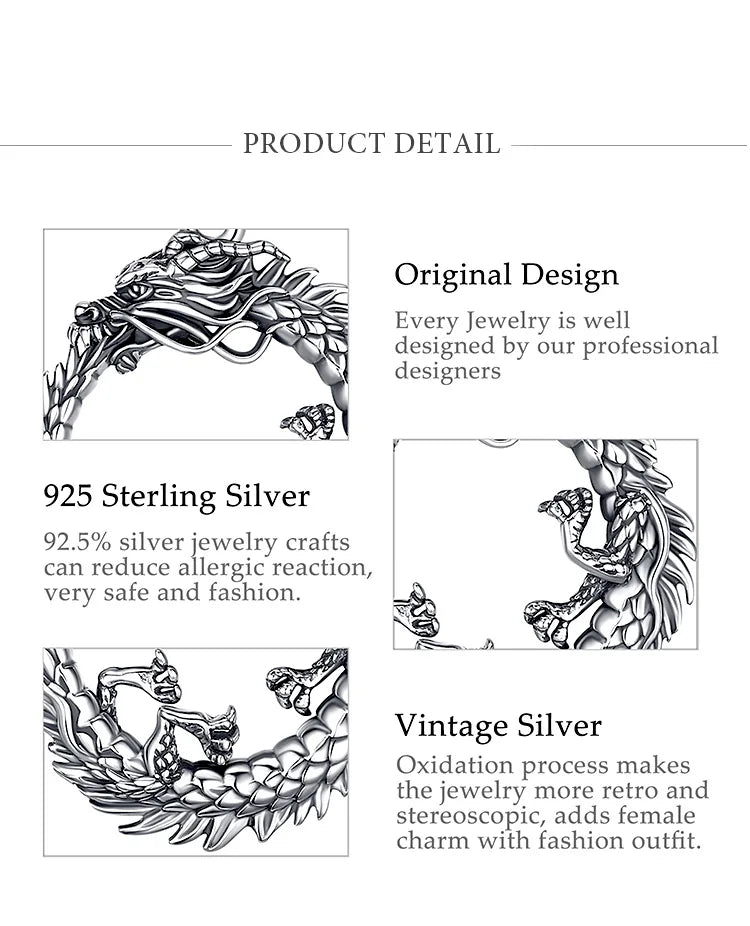 Eudora 925 Sterling Silver Dragon Neckalce