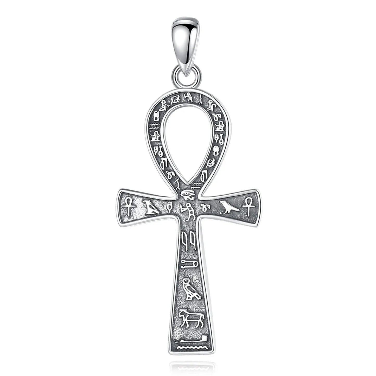 Eudora 925 Sterling Silver Ancient Egyptian Ankh Cross Necklace