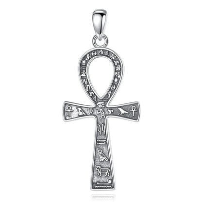 Eudora 925 Sterling Silver Ancient Egyptian Ankh Cross Necklace